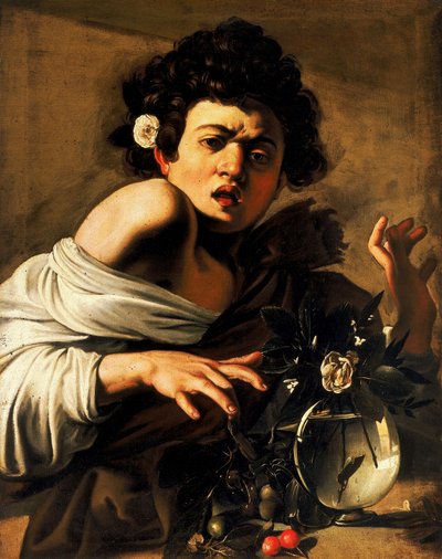 Menino mordido por um lagarto de Michelangelo Merisi Caravaggio